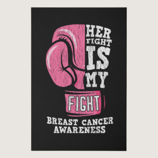 Her Fight My Fight Breast Cancer Awareness Family Faux Canvas Print