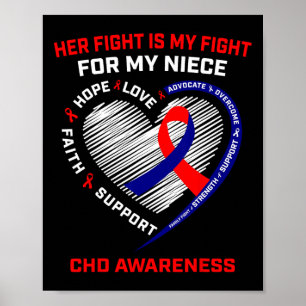 Her Fight Niece Chd Awareness Heart Disease Graphi Poster