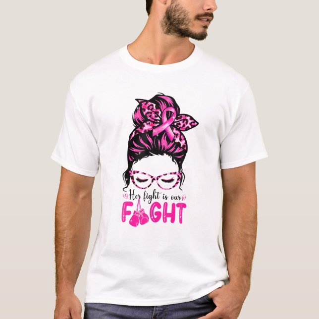 Her Fight Our Fight Family Breast Cancer Awareness T-Shirt (Front)