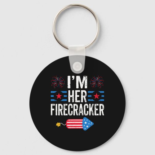 Her Firecracker 4th Of July Fireworks Matching Cou Keychain