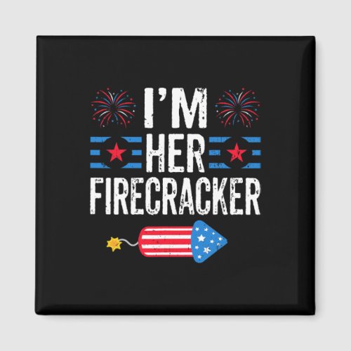 Her Firecracker 4th Of July Fireworks Matching Cou Magnet