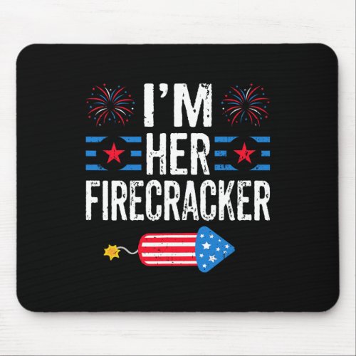 Her Firecracker 4th Of July Fireworks Matching Cou Mouse Pad