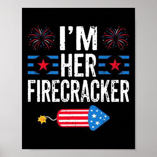 Her Firecracker 4th Of July Fireworks Matching Cou Poster