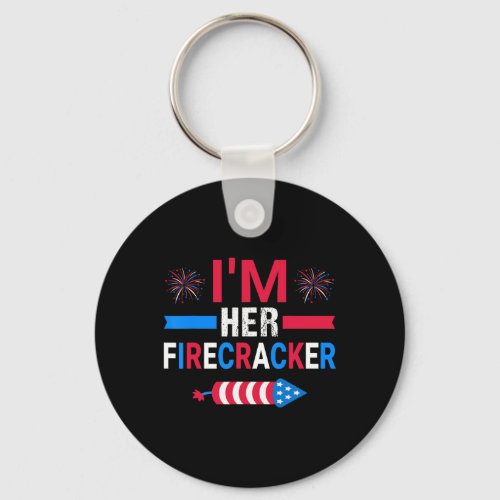 Her Firecracker July 4th Matching Couple For Here  Keychain