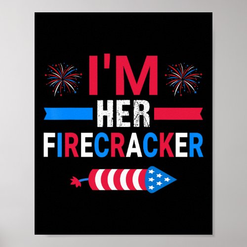 Her Firecracker July 4th Matching Couple For Here  Poster