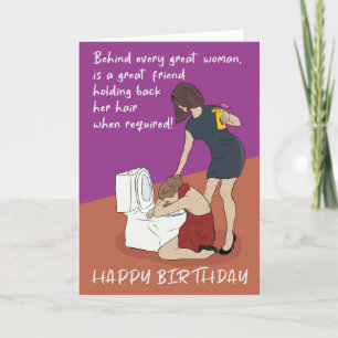 Her Funny Humor Night Out Friend Birthday Card