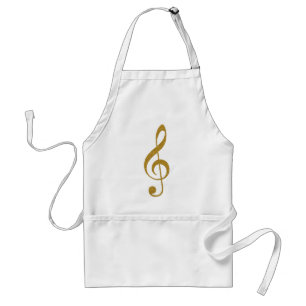 her golden treble clef musical note adult apron
