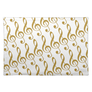 her golden treble clef musical note placemat
