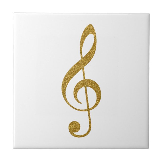 her golden treble clef musical note tile (Front)