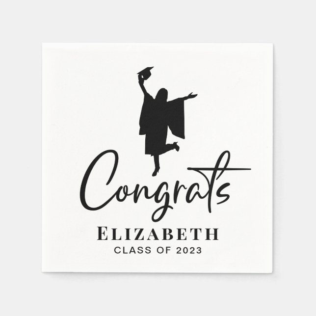 Her Graduation Party Congrats Napkins (Front)