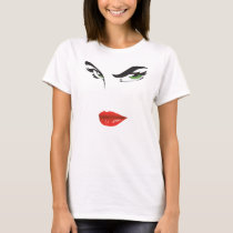 Her Green Eyes and Red Lips Spaghetti Strap Tank T