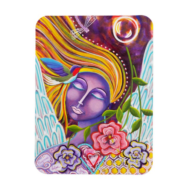 "Her Heart Flutters Free" Magnet (Vertical)