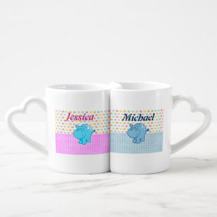 Her & His baby hyppo Coffee Mug Set