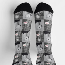 Her, His, Ivory Crazy Crew Socks