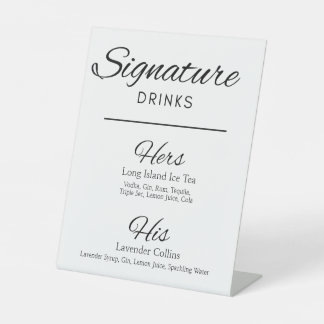 Her/His Signature Drink Wedding Sign