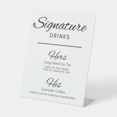 HerHis Signature Drink Wedding Sign