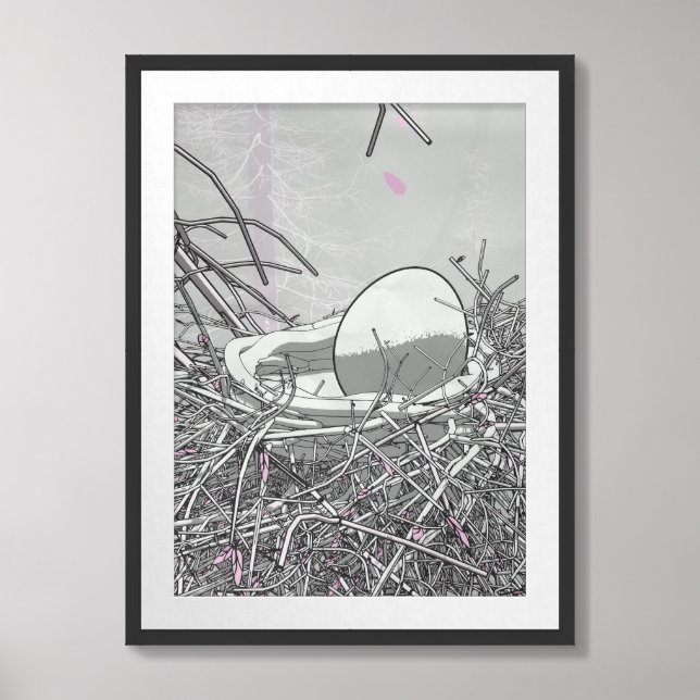 Her in the rain framed art (Framed Front)