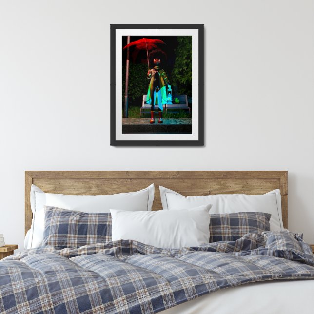 Her in the rain framed art (Bedroom)