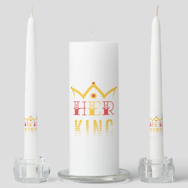 Her King Unity Candle Set (Front)