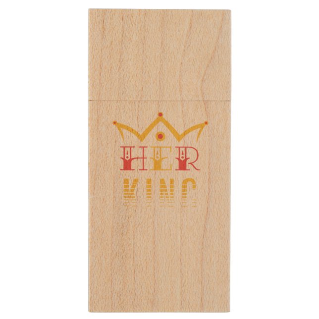 Her King Wood Flash Drive (Back (Vertical))