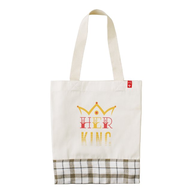 Her King Zazzle HEART Tote Bag (Back)