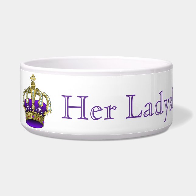 Her Ladyship Pet Bowl Personalize Name (Left)