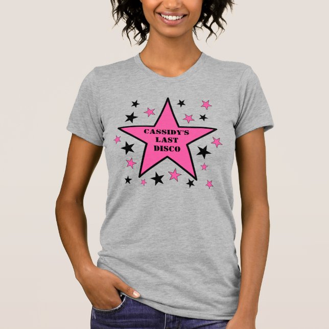 Her Last Disco Cowgirl Bachelorette Party T-Shirt (Front)