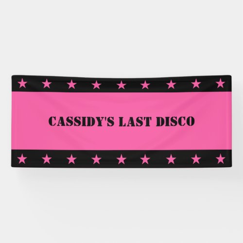 Her Last Disco Pink Cowgirl Bachelorette Party Banner