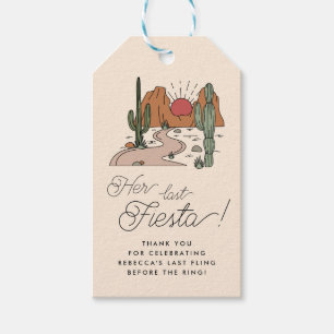 Her Last Fiesta Boho Desert Bachelorette Favor Gift Tags