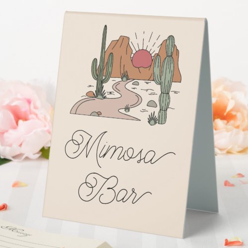 Her Last Fiesta Mimosa Bar Desert Bachelorette Table Tent Sign