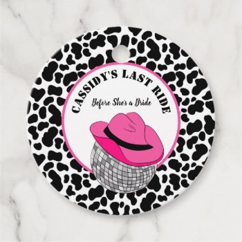 Her Last Ride Disco Cowgirl Bachelorette Party Favor Tags