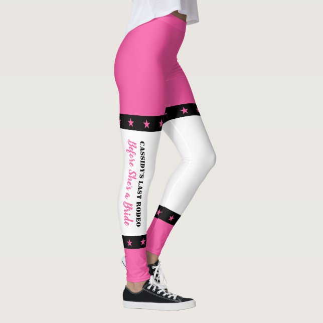 Her Last Ride Disco Cowgirl Bachelorette Party Leggings (Right)
