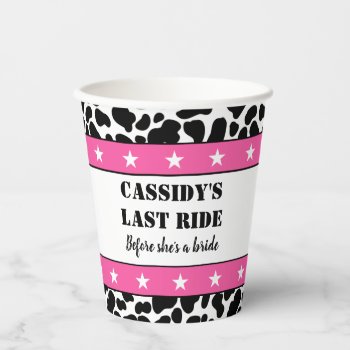 Her Last Ride Disco Cowgirl Bachelorette Party Paper Cups