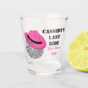 Her Last Ride Disco Cowgirl Bachelorette Party Shot Glass