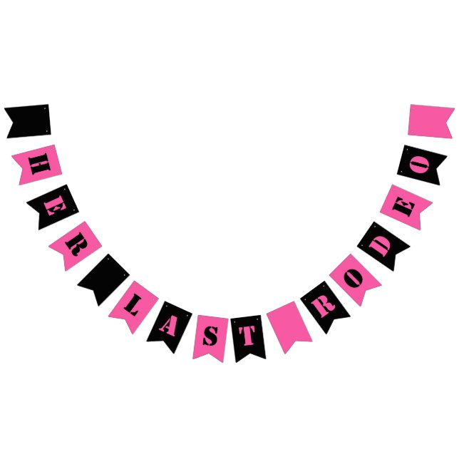 Her Last Rodeo Disco Cowgirl Bachelorette Party Bunting Flags (All)