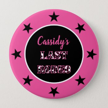 Her Last Rodeo Disco Cowgirl Bachelorette Party Button