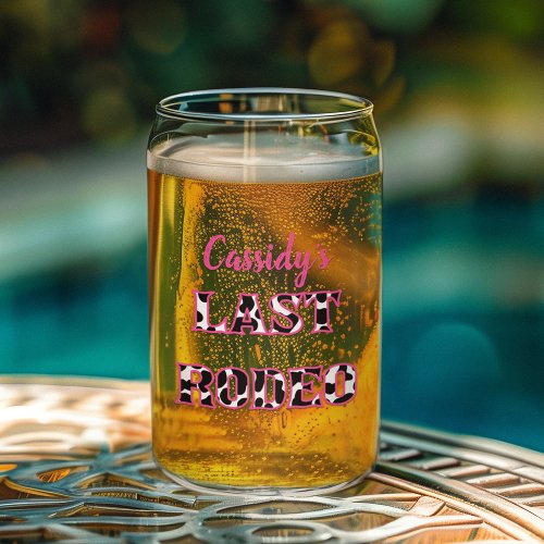 Her Last Rodeo Disco Cowgirl Bachelorette Party Can Glass