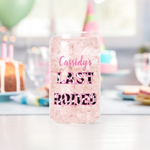 Her Last Rodeo Disco Cowgirl Bachelorette Party Can Glass