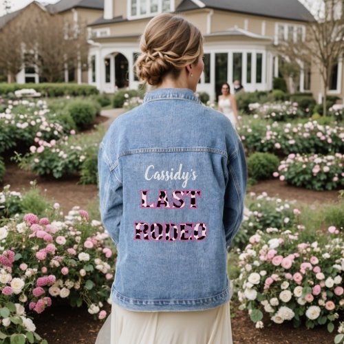 Her Last Rodeo Disco Cowgirl Bachelorette Party Denim Jacket