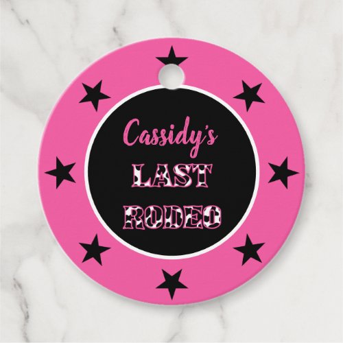 Her Last Rodeo Disco Cowgirl Bachelorette Party Favor Tags