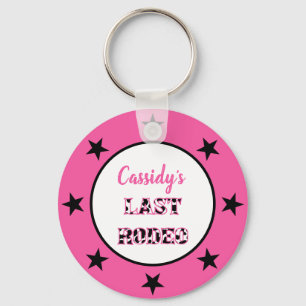 Her Last Rodeo Disco Cowgirl Bachelorette Party Keychain