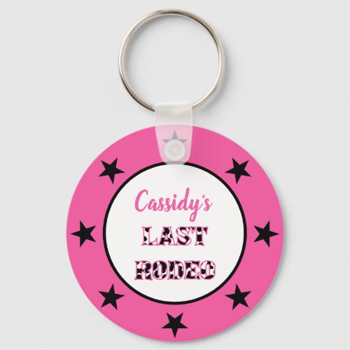 Her Last Rodeo Disco Cowgirl Bachelorette Party Keychain