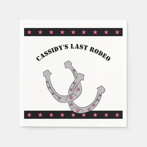 Her Last Rodeo Disco Cowgirl Bachelorette Party Napkins