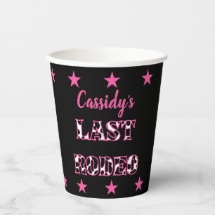 Her Last Rodeo Disco Cowgirl Bachelorette Party Paper Cups