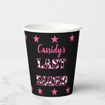 Her Last Rodeo Disco Cowgirl Bachelorette Party Paper Cups