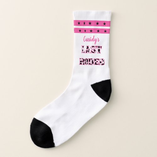 Her Last Rodeo Disco Cowgirl Bachelorette Party Socks