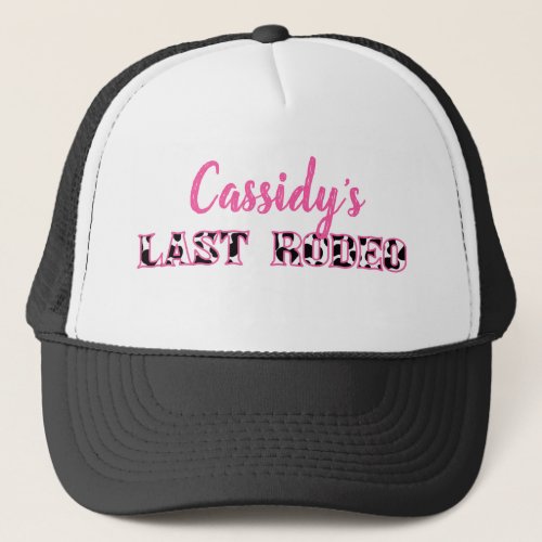 Her Last Rodeo Disco Cowgirl Bachelorette Party Trucker Hat