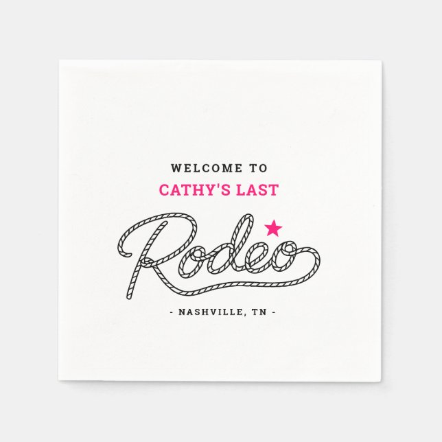 Her Last Rodeo Final Ride Bachelorette Party Napkins (Front)