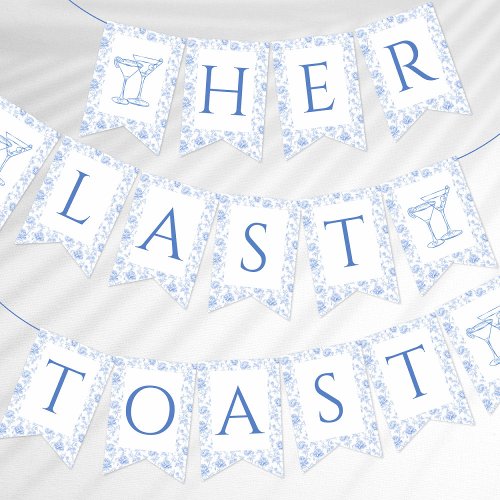 Her Last Toast on The Coast Floral Bunting Flags