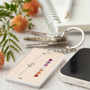 Her Lesbian Hearts Acrylic Keychain